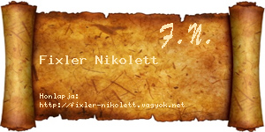 Fixler Nikolett névjegykártya