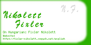 nikolett fixler business card